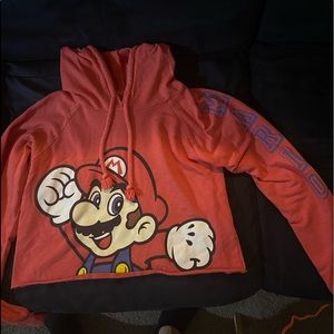 Mario crop top hoodie